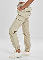 Urban Classics Dames High Waist Cargo-Stofbroek met 6 Ritszakken betonbeige