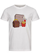 Mister Tee Herren T-Shirt Fast Food Meal Print weiss
