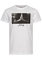 Mister Tee Herren T-Shirt Pray Hand Print weiss