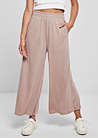 Urban Classics Dames 3/4 stoffen broek met elastische tailleband roze