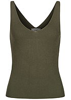 JDY by ONLY NOOS V-Neck Ribbed Top kurzer Schnitt kalamata oliv grn