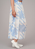 Styleboom Fashion Dames Longform Rok wit lichtblauw