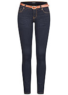 Seventyseven Lifestyle Dames Skinny Jeans Pants 5-Pockets donkerblauw denim
