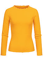 Seventyseven Lifestyle Dames Ribbed Longsleeve geel