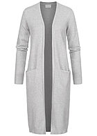 VILA Dames NOOS Longform Cardigan lichtgrijs melange