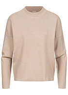 VILA Dames NOOS High-Neck Oversize Sweater natural beige