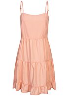 ONLY Damen Lyocell Trgerkleid Stufenoptik peach melba orange