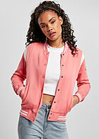 Urban Classics Dames Collage Jasje met drukknopen roze wit