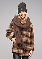 ONLY Dames NOOS Shacket Jas geruit knoopband 4-Zakken pumice stone bruin