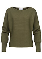 Only Dames NOOS Ribbed Trui olijfgroen