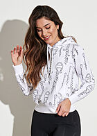 Champion Dames Hoodie Kangaroo Pockets logo print wit