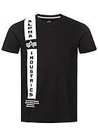 Alpha Industries Herren 2-Tone T-Shirt mit Logo Print schwarz weiss
