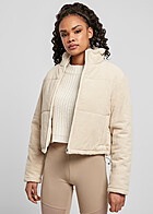 Urban Classics Dames Corduroy Puffer Jacket wit zand