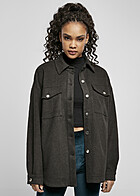 Urban Classics Dames overhemdjasje met knoopsluiting donkergrijs