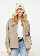 Urban Classics Dames Classic Overshirt Shacket met Knopjeslijst licht beige