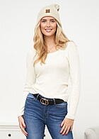 Urban Classics Dames Trui met structuurstof lichtbeige