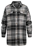 Noisy May Dames NOOS oversized Shacket Jacket geruit patroon grijs wit