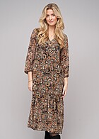 Hailys Damen Maxi Kleid mit gestuften Volants multicolor schwarz