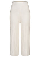 Hailys Damen 3/4 Hose elastischer Bund Ripp Optik off weiss
