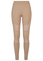 Urban Classics Dames legging met gaasoptiek beige