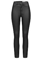 Noisy May Dames NOOS Skinny Fit Broek met 5 pocktes gecoate stof zwart