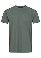 Stitch & Soul Herren T-Shirt mit Brusttasche Box-Fit pine grün