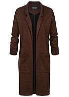 Pieces Damen NOOS 3/4 Arm V-Neck Blazer 2-Pockets offener Schnitt mocha bisque