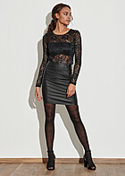 Urban Classics Dames Body met Lange Mouwen en Kant zwart
