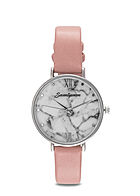 Seventyseven Lifestyle Dames Polshorloge met leren polsband roze