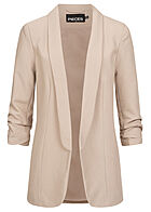 Pieces Dames NOOS Blazer 3/4 mouwen open gesneden beige
