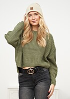 Urban Classics Dames Oversized gebreide trui olijfgroen