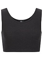 Styleboom Fashion Dames korte top met elastiek in tailleband zwart