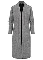 Styleboom Fashion Damen Cardigan Strickjacke Longform 2-Pockets grau