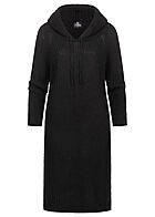 Styleboom Fashion Damen Strickkleid mit Kapuze schwarz