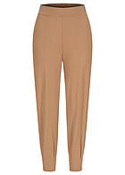 Hailys Dames elegante broek met elastische tailleband en 2 zakken camel bruin