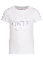 ONLY Kids Meisje T-Shirt logo-opdruk met glitter wit