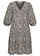 Aware by Vero Moda Dames Jurk met 3/4 mouwen en v-hals dierenprint beige zwart