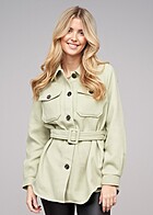 Vero Moda Dames Shaket overhemd jasje met riem en 4 zakken groen