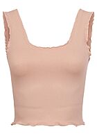 ONLY Dames Top met franje details en getextureerde stof roze