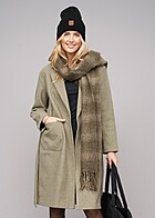 ONLY Dames Vest met bindceintuur en 2 zakken olijfgroen