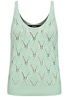 Vero Moda Dames Gebreide top met gat breipatroon groen