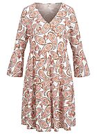 JDY by ONLY Dames Viscose Jurk met V-hals en 7/8 mouwen wit