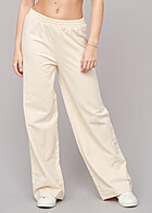 Pieces Dames Wijde Culotte Broek met elastiek in de taille beige