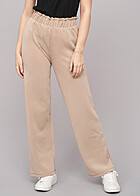 Pieces Dames Broek met elastische tailleband hoge taille bruin