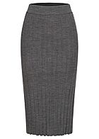 Pieces Dames Gebreide rok met getextureerde stof hoge taille donkergrijs