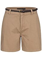 Vero Moda Dames NOOS Korte broek met riem en 2 zakken beige