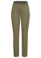 Vero Moda Dames Chino Broek met riem en 2 zakken groen