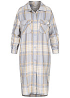 ONLY Dames Overhemd jas met 2 borstzakken geruit blauw wit