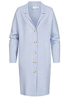 VILA Dames Viscose Vest met knopen lange vorm blauw