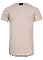 Seventyseven Lifestyle Heren T-shirt met rolrand aan de zoom beige